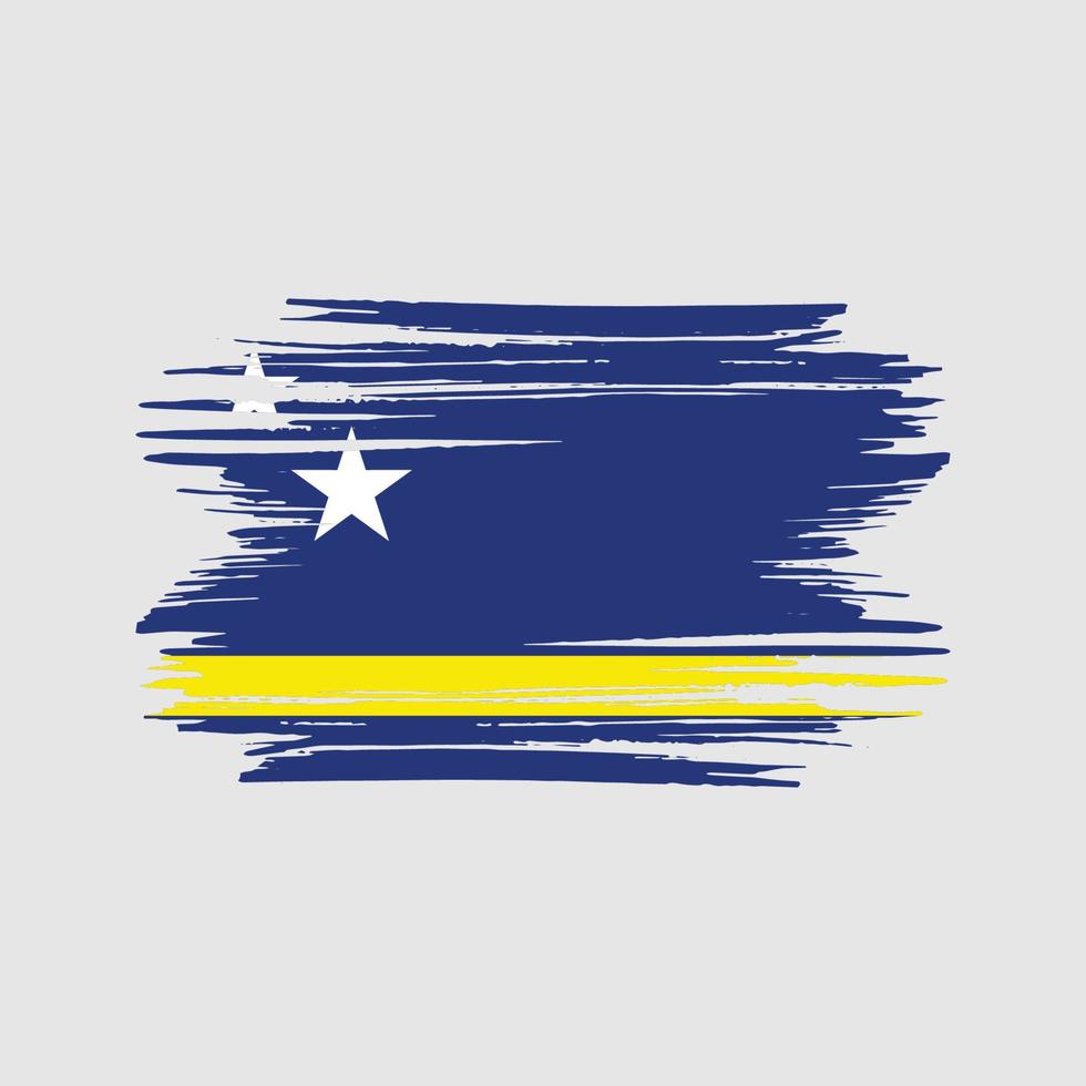 Pinselstriche der Curaçao-Flagge. Nationalflagge vektor