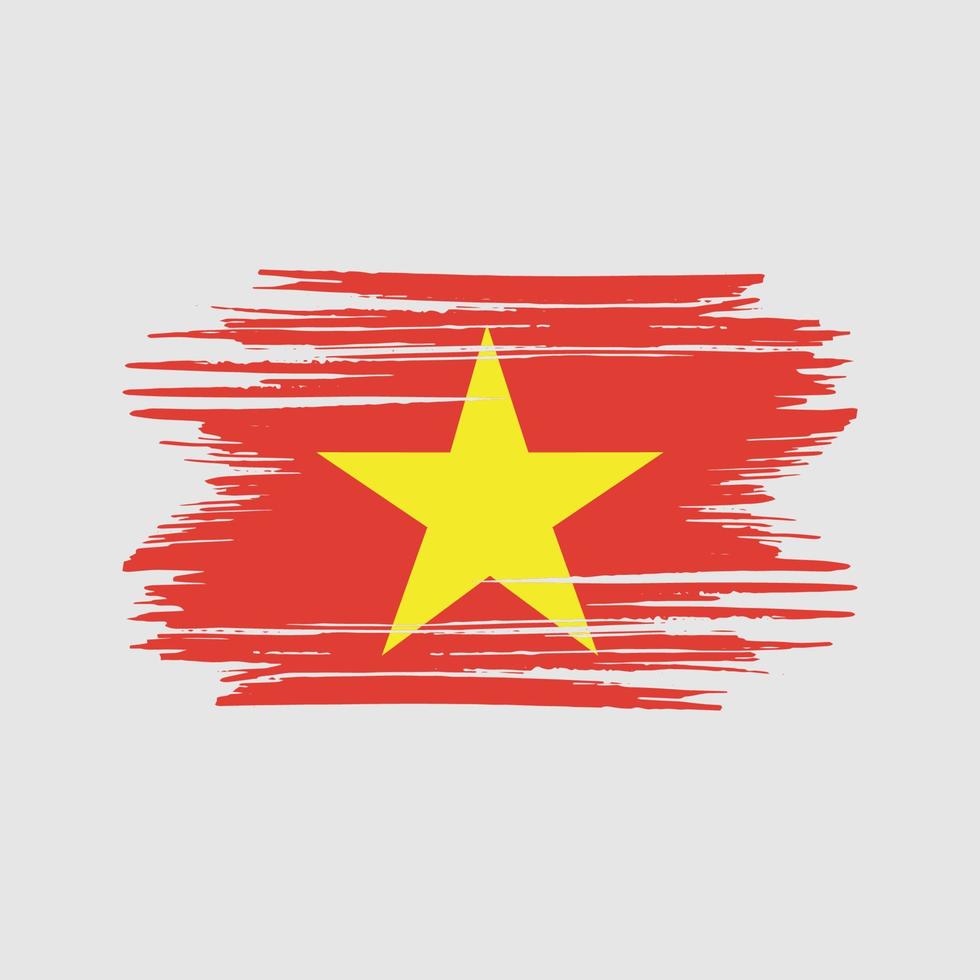 vietnams flagga penseldrag. National flagga vektor