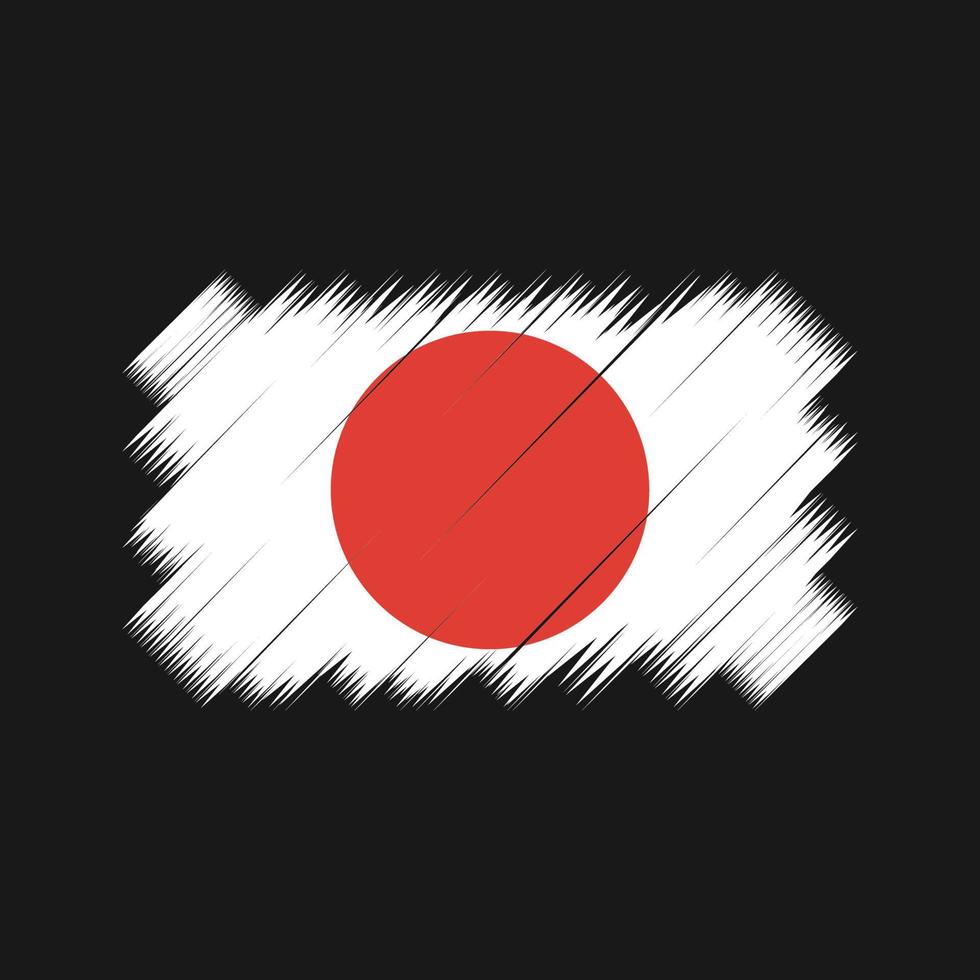 Japan flagga borste vektor. National flagga vektor