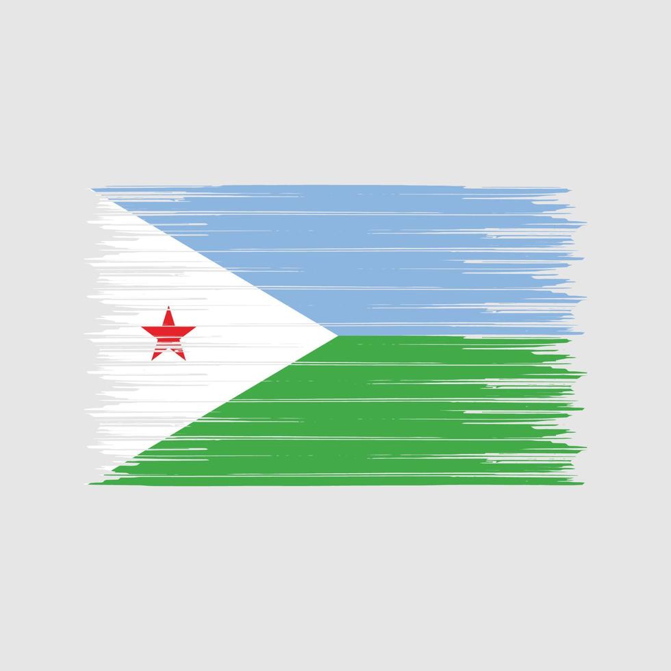 djibouti flaggborste. National flagga vektor