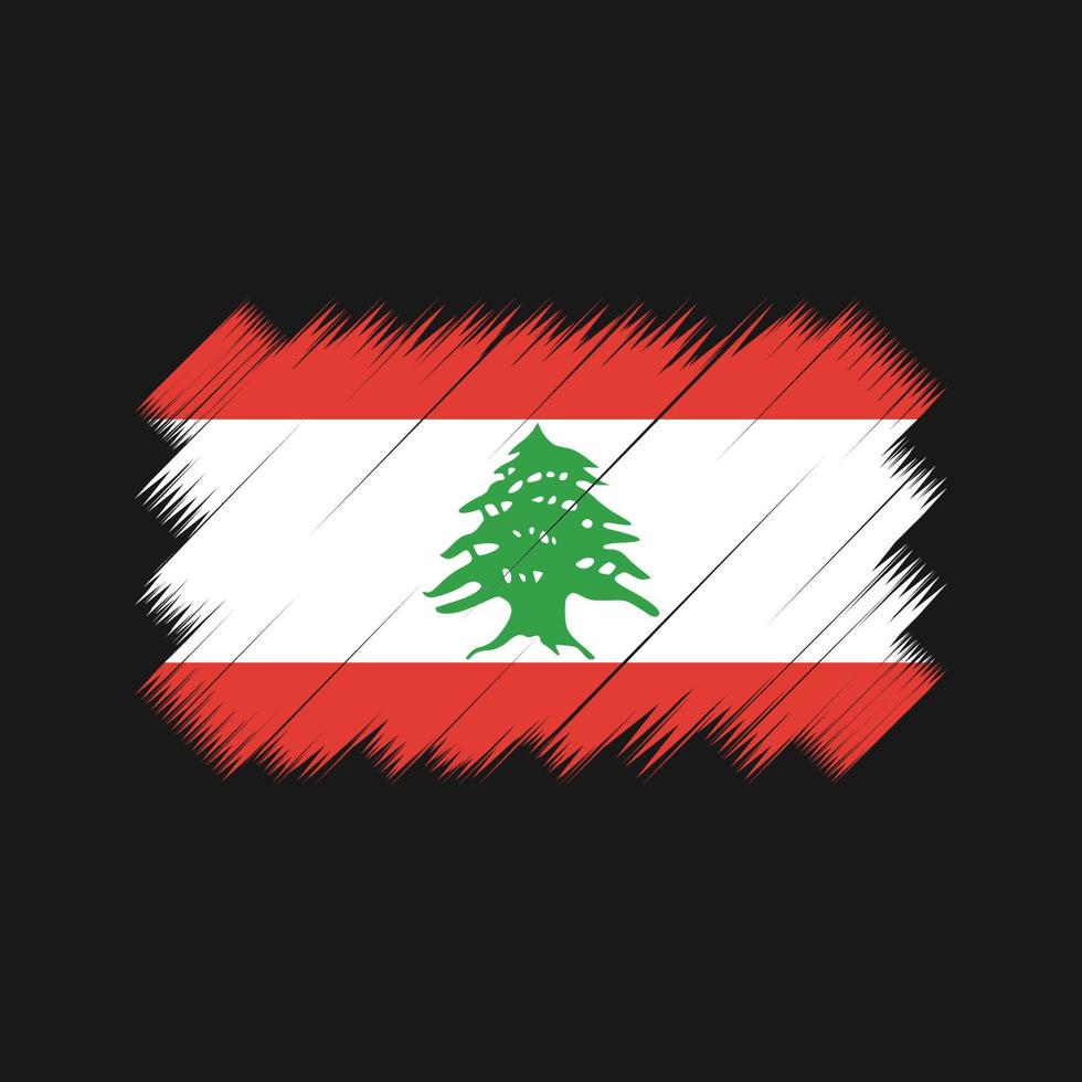 Pinselvektor der libanon-Flagge. Nationalflagge vektor