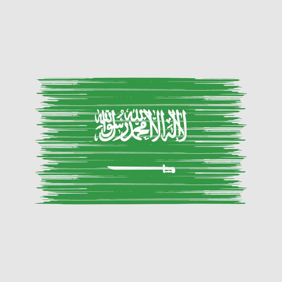 Saudiarabien flaggborste. National flagga vektor