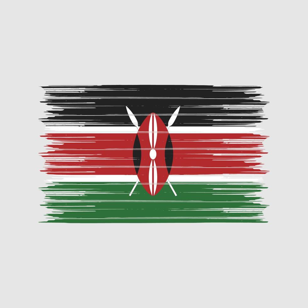 kenya flaggborste. National flagga vektor