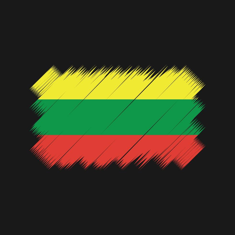 litauens flagga borste vektor. National flagga vektor