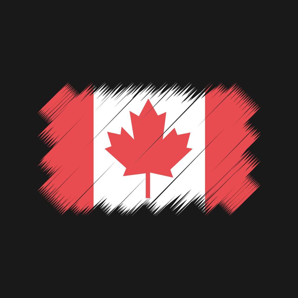 Pinselvektor der kanadischen Flagge. Nationalflagge vektor