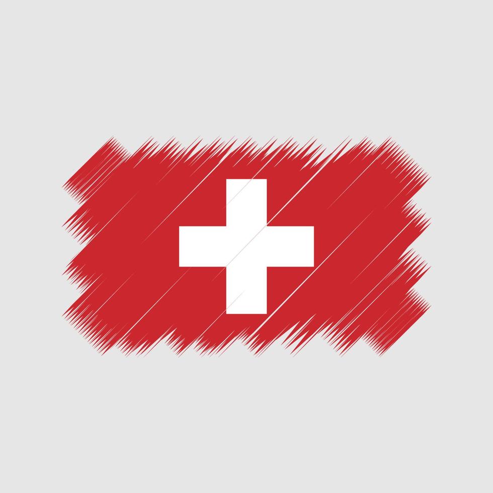Pinselvektor der Schweizer Flagge. Nationalflagge vektor
