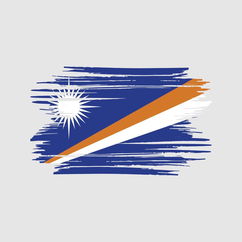 Pinselstriche mit Flagge der Marshallinseln. Nationalflagge vektor