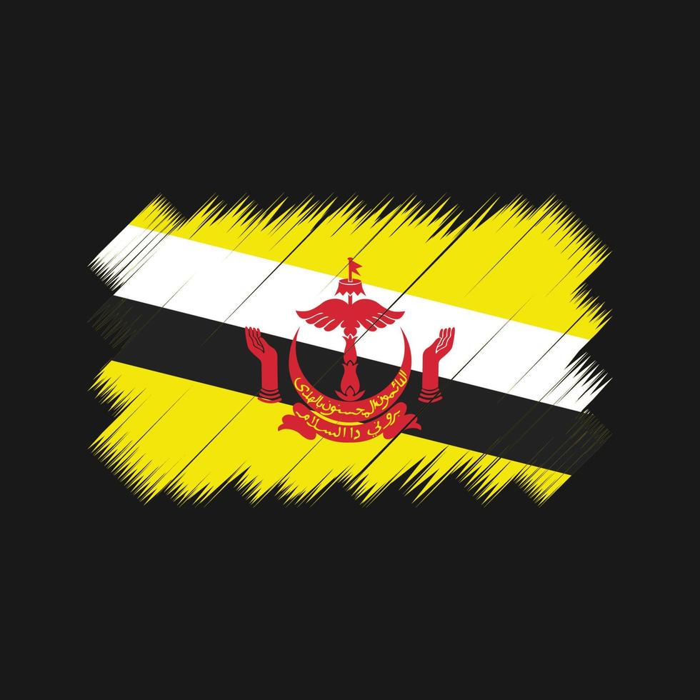 brunei flagga borste vektor. National flagga vektor