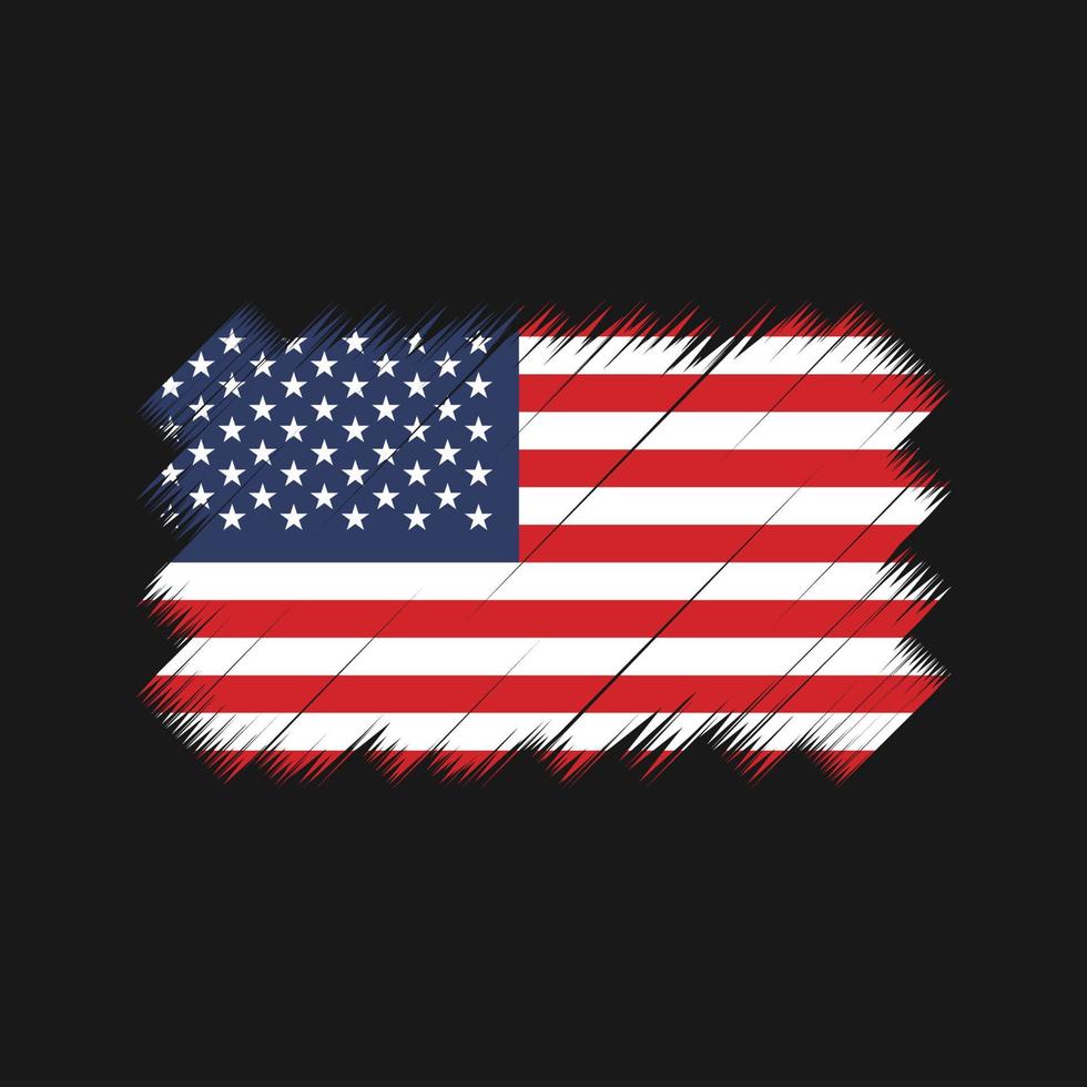 Pinselvektor der amerikanischen Flagge. Nationalflagge vektor