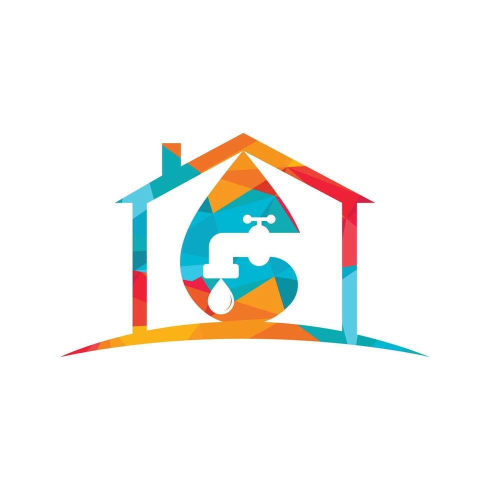Sanitär-Vektor-Logo-Design-Business-Vorlage. Illustration der Entwurfsvorlage für das Wasserhahn-Sanitär-Home-Logo. vektor