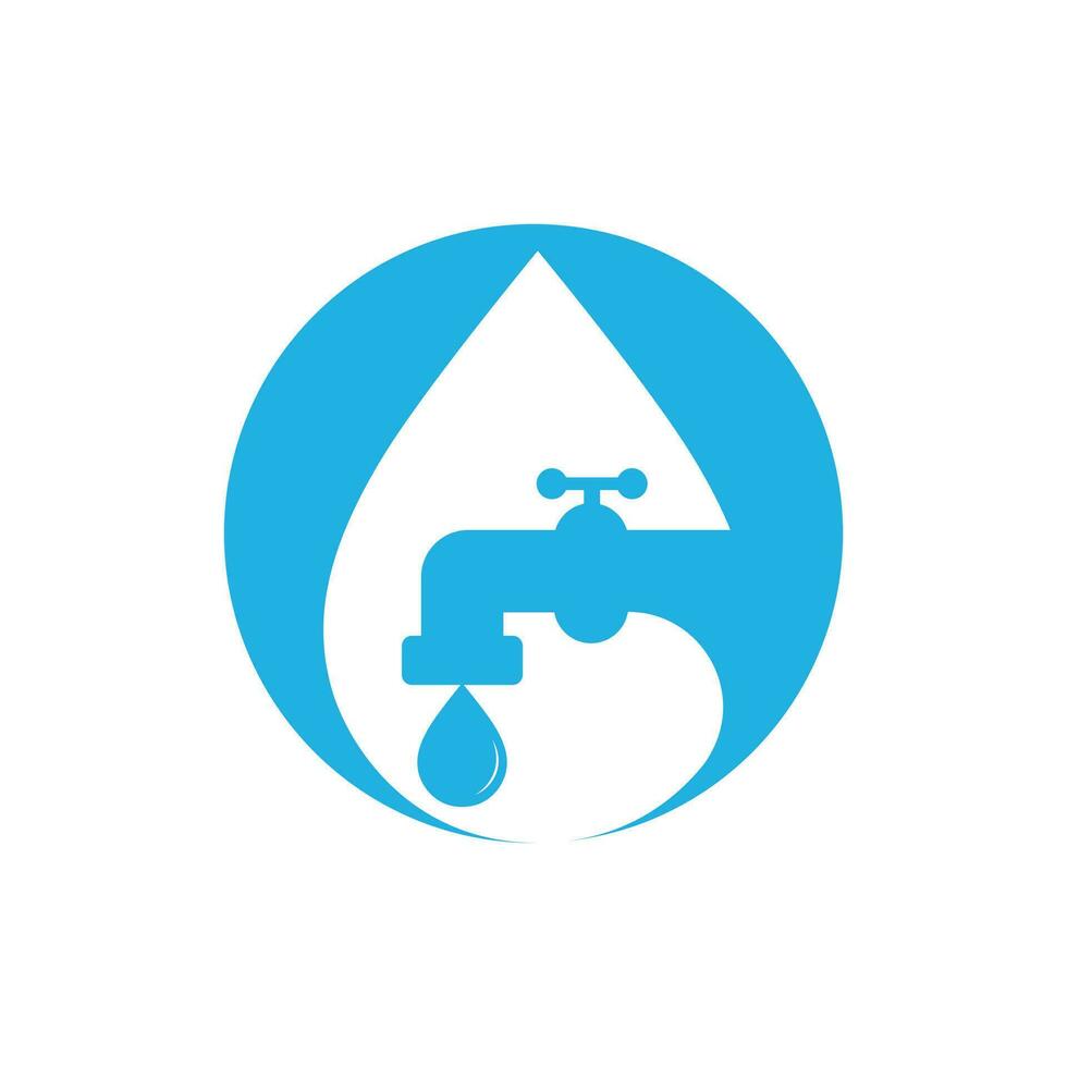 Sanitär-Vektor-Logo-Design-Business-Vorlage. Illustration der Logo-Designvorlage für Wasserhähne. vektor