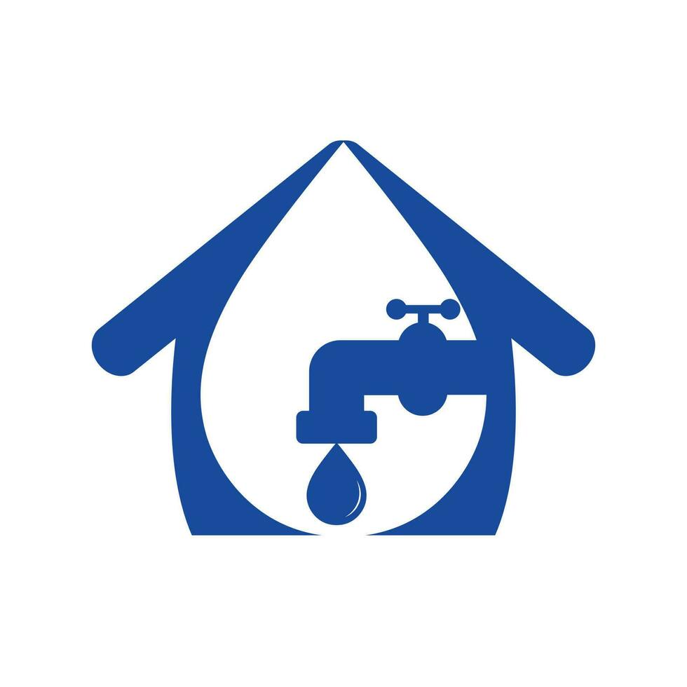 Sanitär-Vektor-Logo-Design-Business-Vorlage. Illustration der Entwurfsvorlage für das Wasserhahn-Sanitär-Home-Logo. vektor