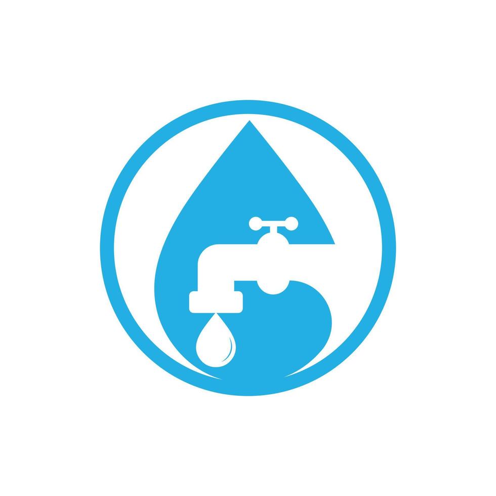 Sanitär-Vektor-Logo-Design-Business-Vorlage. Illustration der Logo-Designvorlage für Wasserhähne. vektor