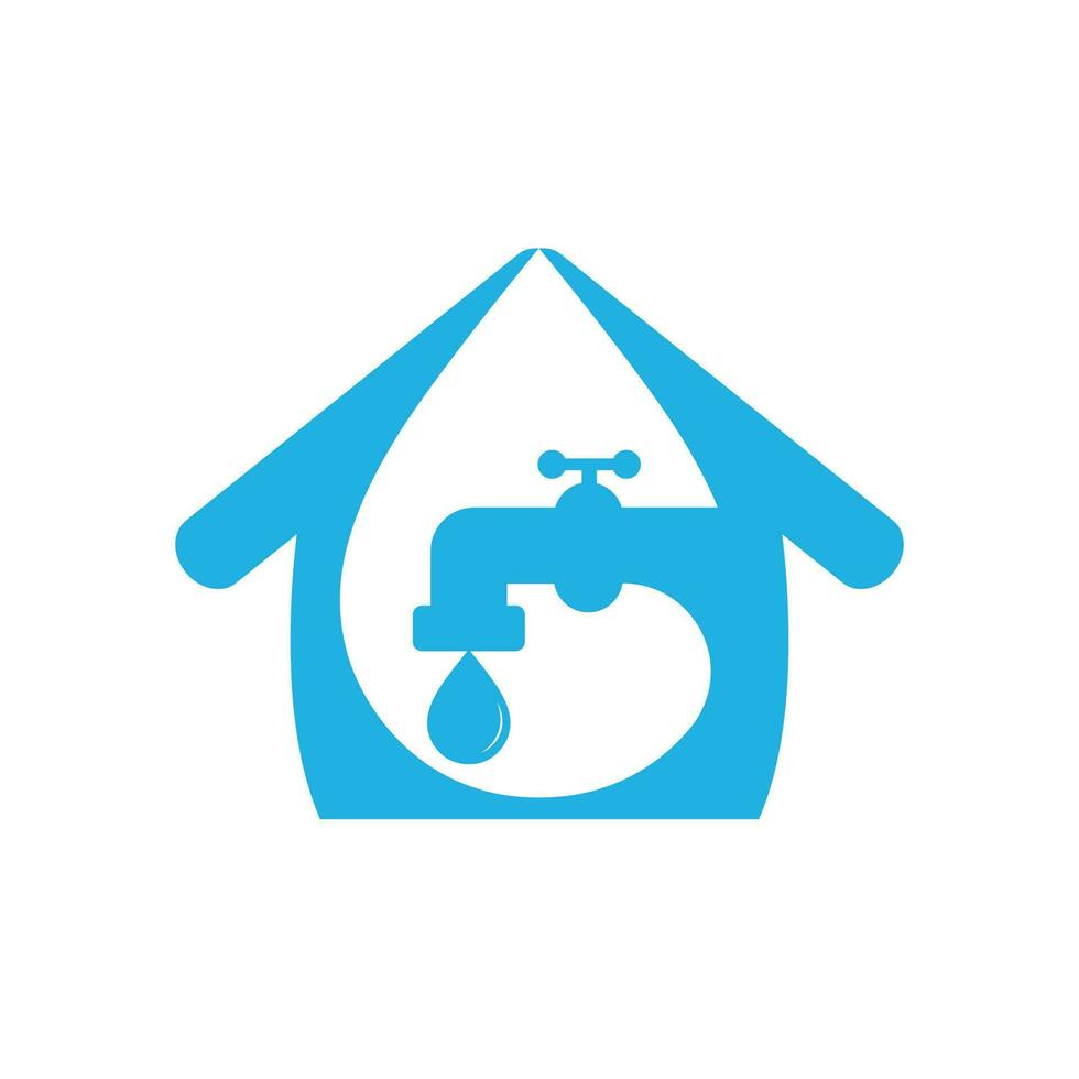 Sanitär-Vektor-Logo-Design-Business-Vorlage. Illustration der Entwurfsvorlage für das Wasserhahn-Sanitär-Home-Logo. vektor