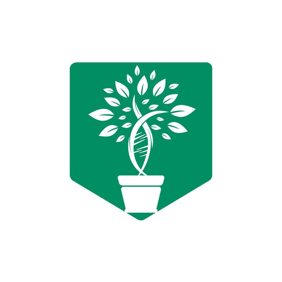 DNA-Pflanzenvektor-Logo-Design. Bio-DNA-Vektor-Logo-Design-Konzept. vektor