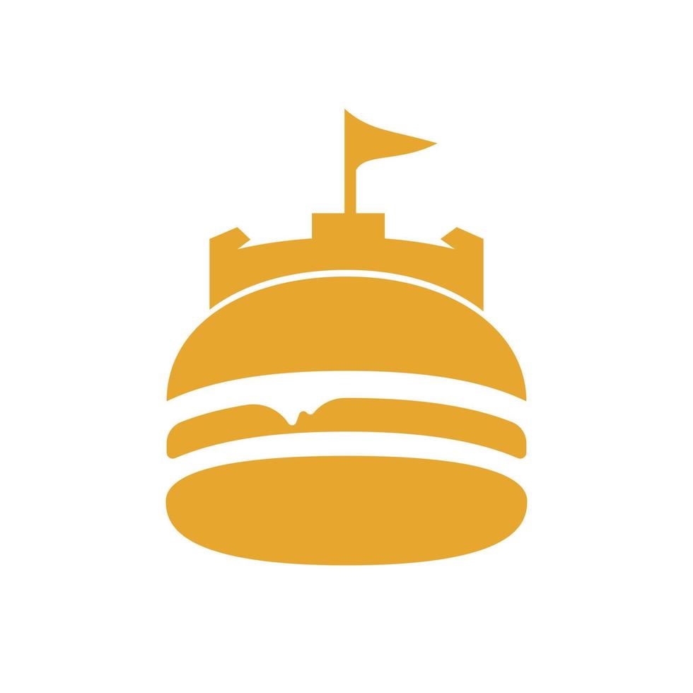Burger-Schloss-Vektor-Logo-Design. Fort-Bürger-Logo-Design. vektor