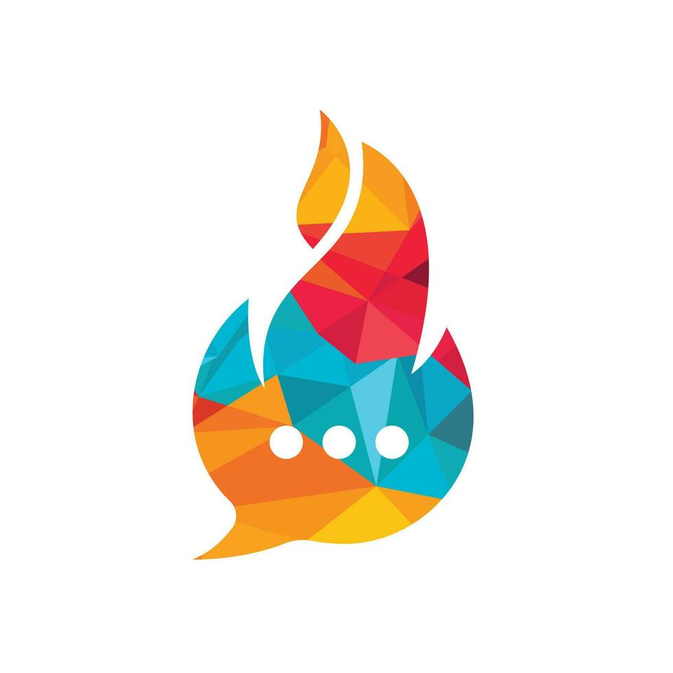 Hot-Talk-Vektor-Logo-Design. Feuer-Chat-Symbol-Logo-Design-Konzept. vektor