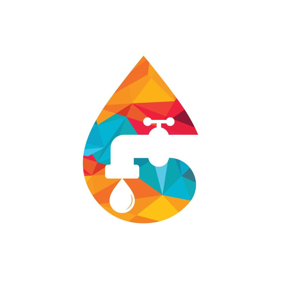 Sanitär-Vektor-Logo-Design-Business-Vorlage. Illustration der Logo-Designvorlage für Wasserhähne. vektor