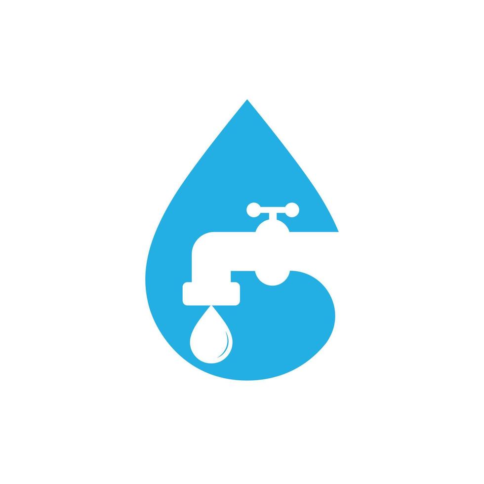 Sanitär-Vektor-Logo-Design-Business-Vorlage. Illustration der Logo-Designvorlage für Wasserhähne. vektor