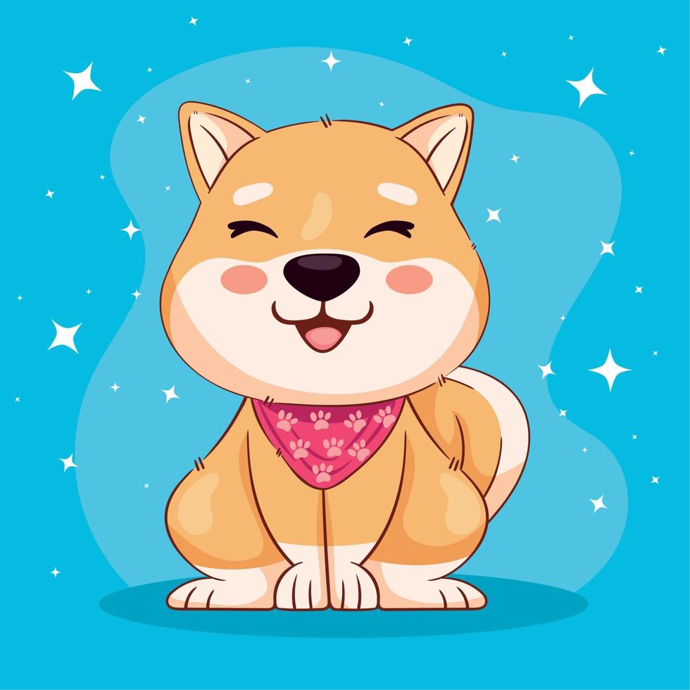 Shiba Inu mit Schalszene vektor