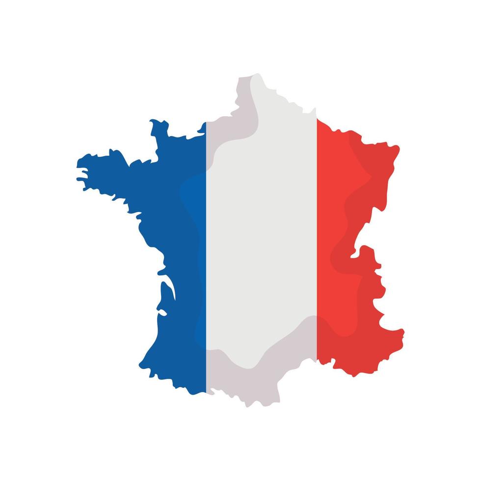 Frankreich-Flagge in der Karte vektor