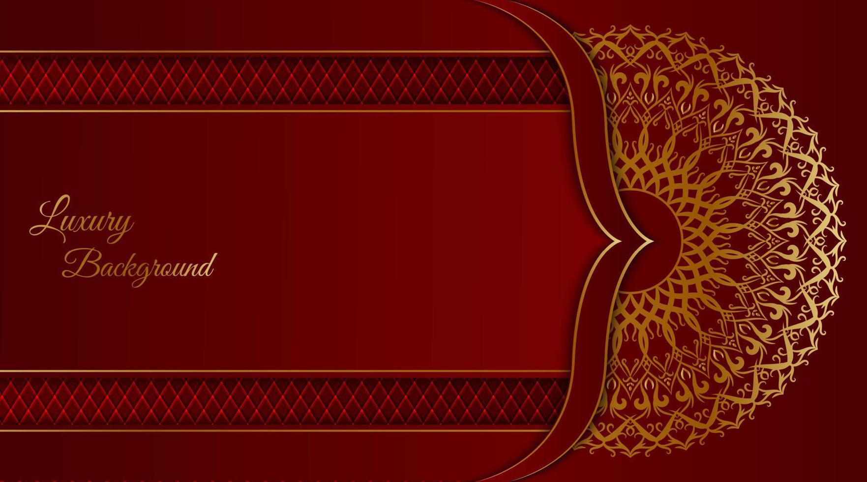 Luxus-Mandala-Hintergrund, Rot und Gold vektor