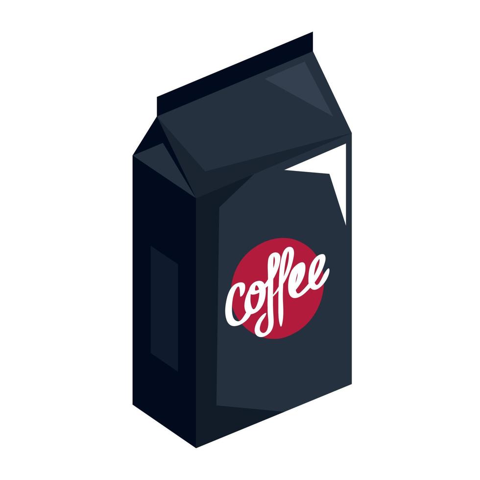 kaffeeproduktbeutel isometrisch vektor