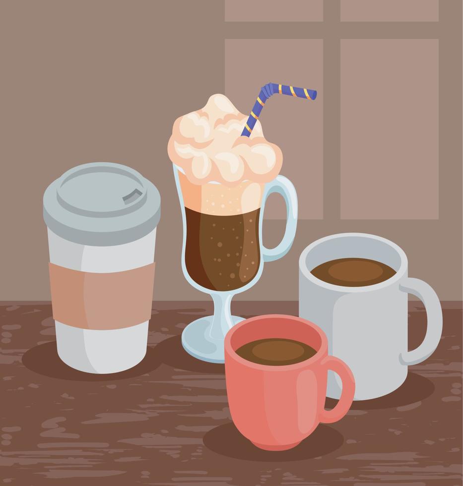 kaffe drycker Produkter isometrisk vektor