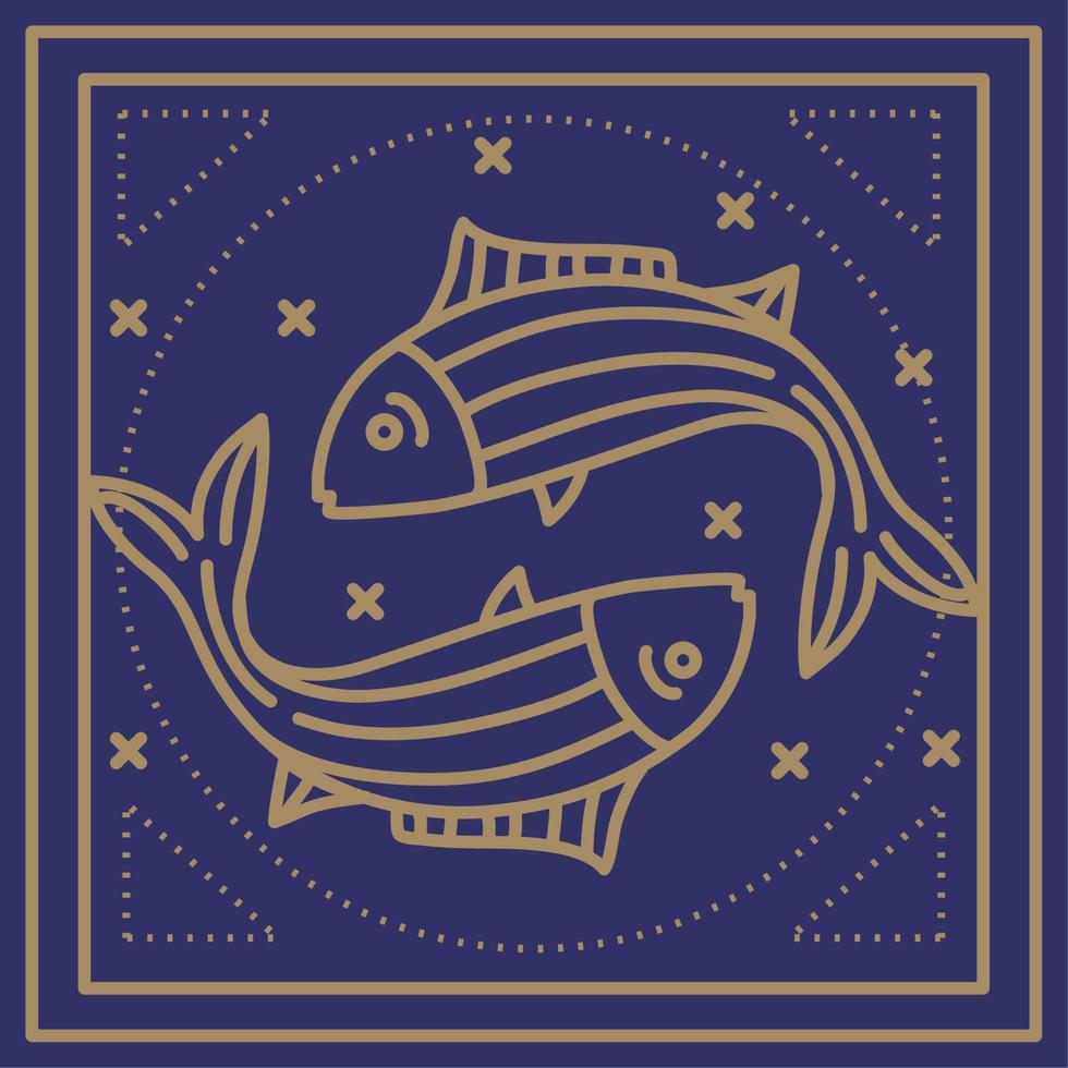 pisces astrologi zodiaken symbol vektor