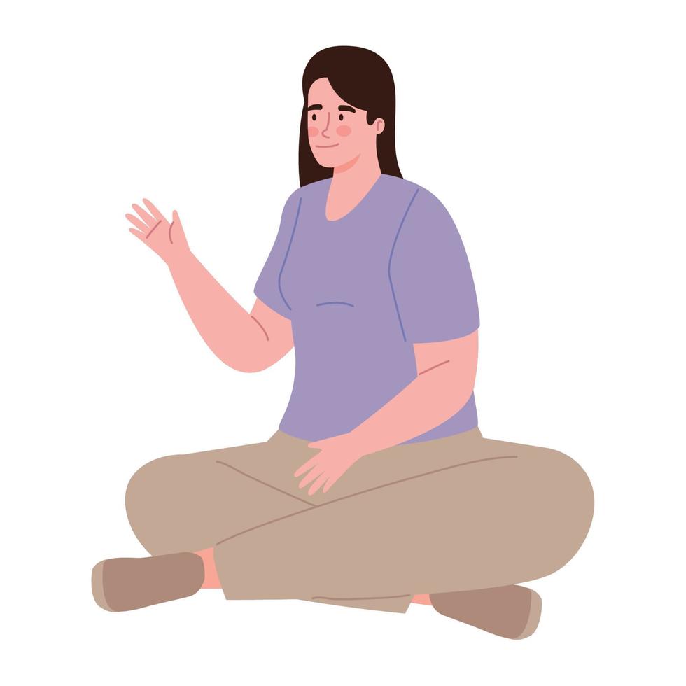kvinna sittande karaktär vektor