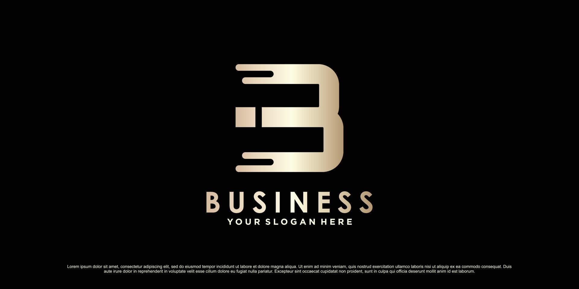 monogram logotyp design första brev b för företag eller personlig med kreativ begrepp premie vektor