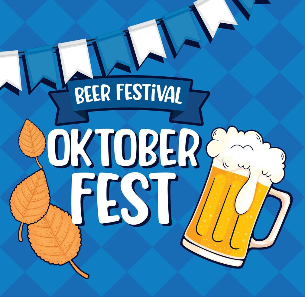 oktoberfest beschriftungskarte vektor