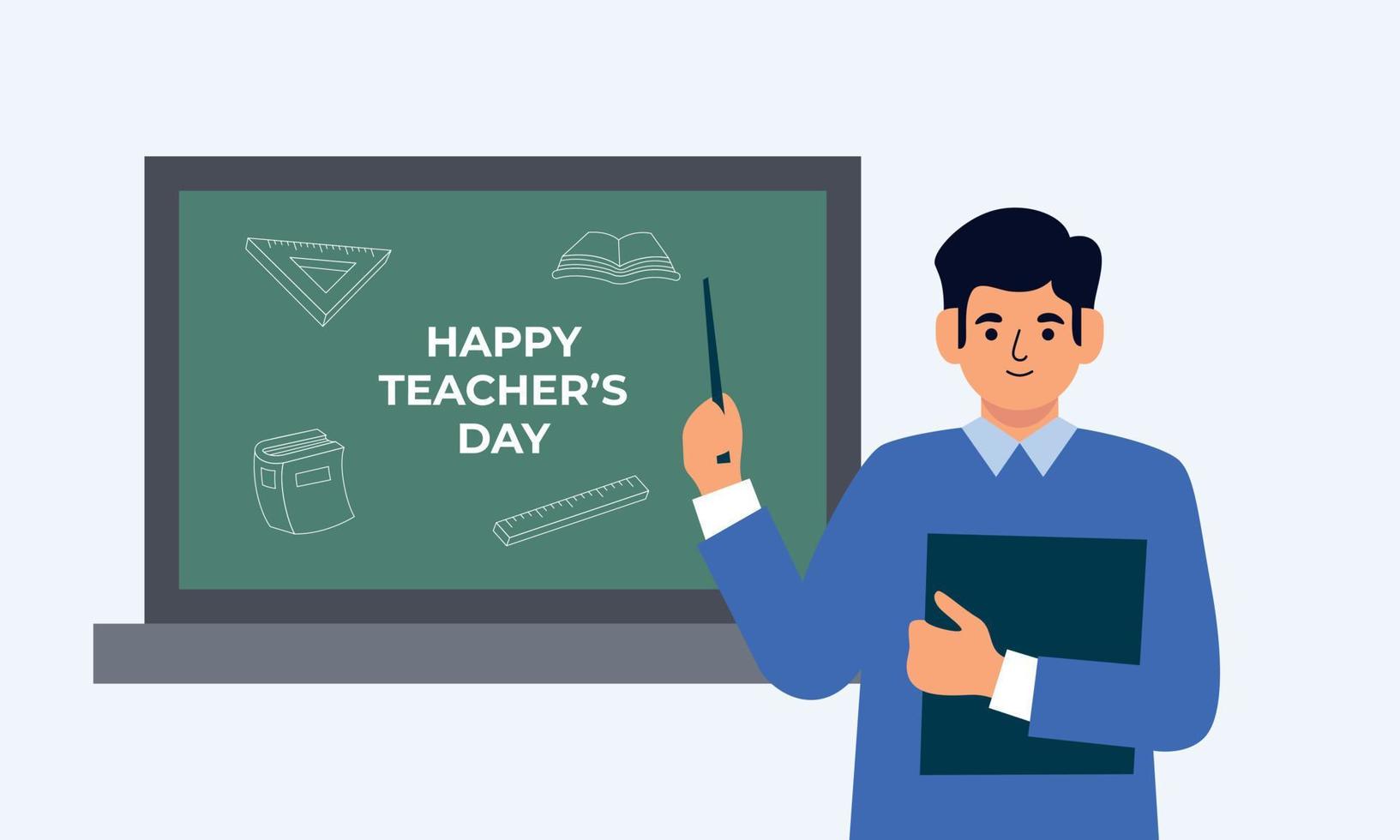 Happy Teacher's Day Poster Hintergrund Konzept Vektor Illustration