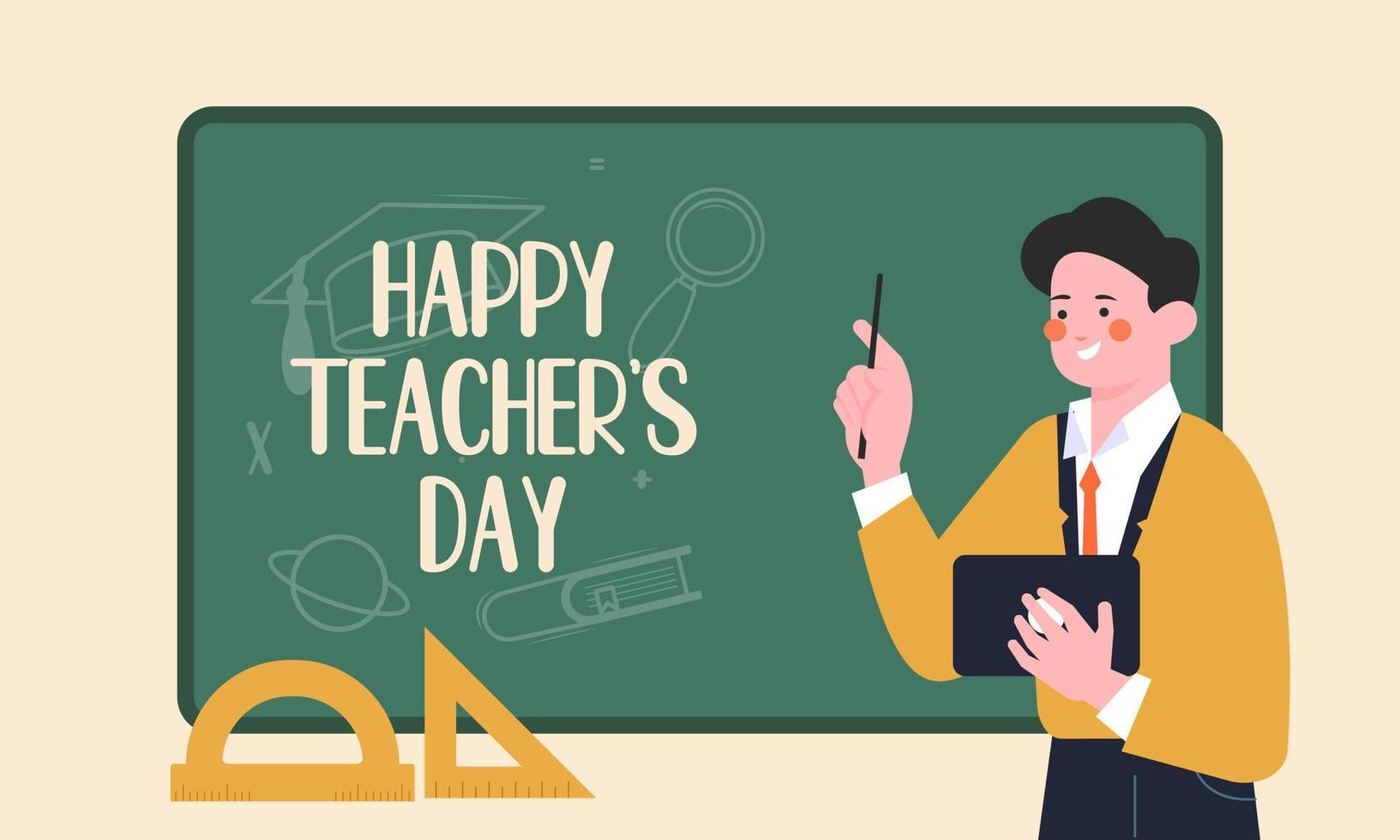 Lycklig lärarens dag affisch bakgrund begrepp vektor illustration