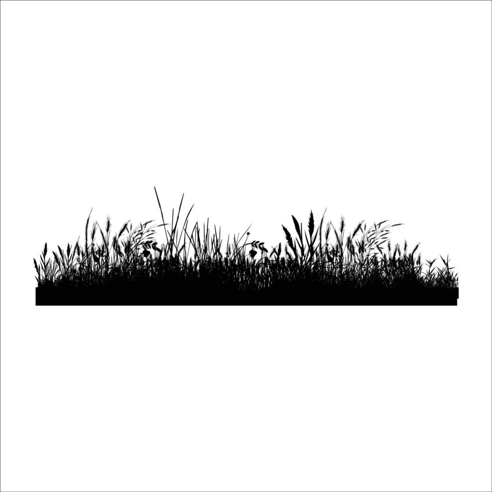 söt gräs silhuett illustration vektor