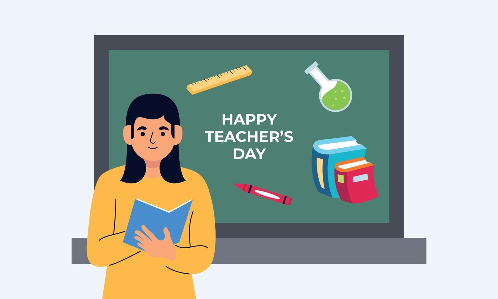 Happy Teacher's Day Poster Hintergrund Konzept Vektor Illustration