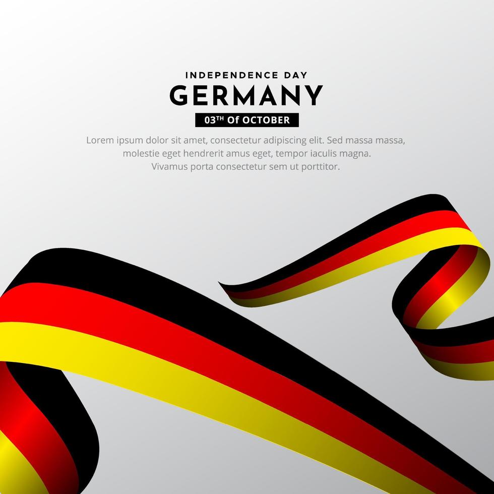 Happy German Independence Day Design Hintergrund mit gewelltem Flaggenvektor. vektor