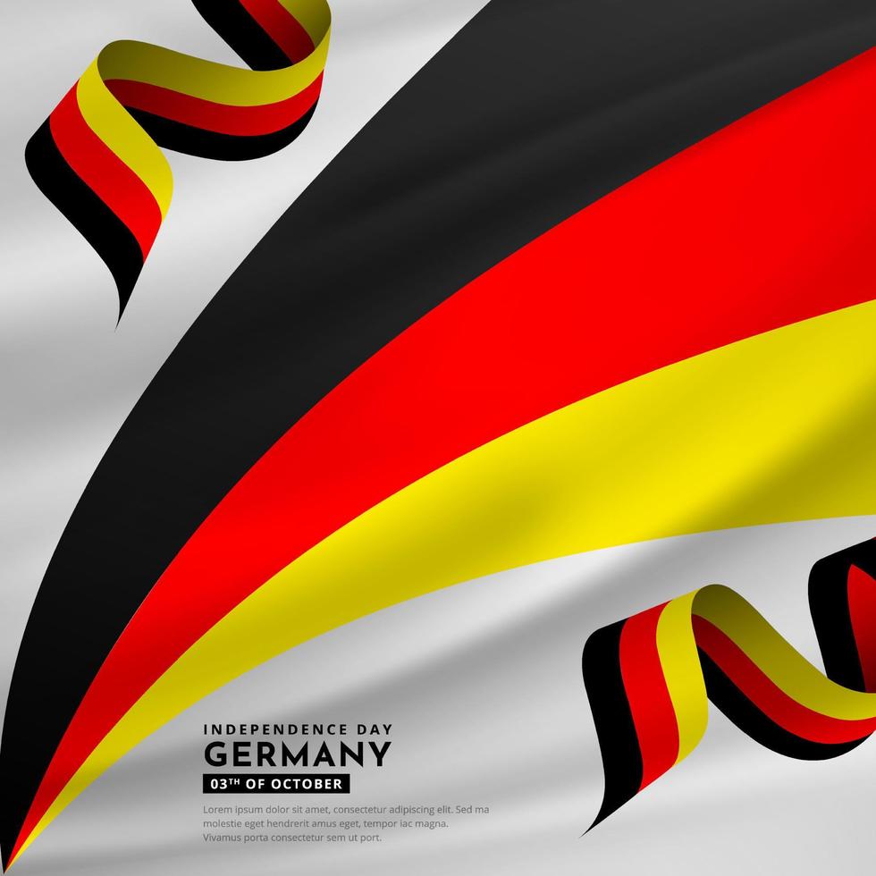 abstrakt Tyskland oberoende dag design bakgrund med vågig flagga vektor. vektor