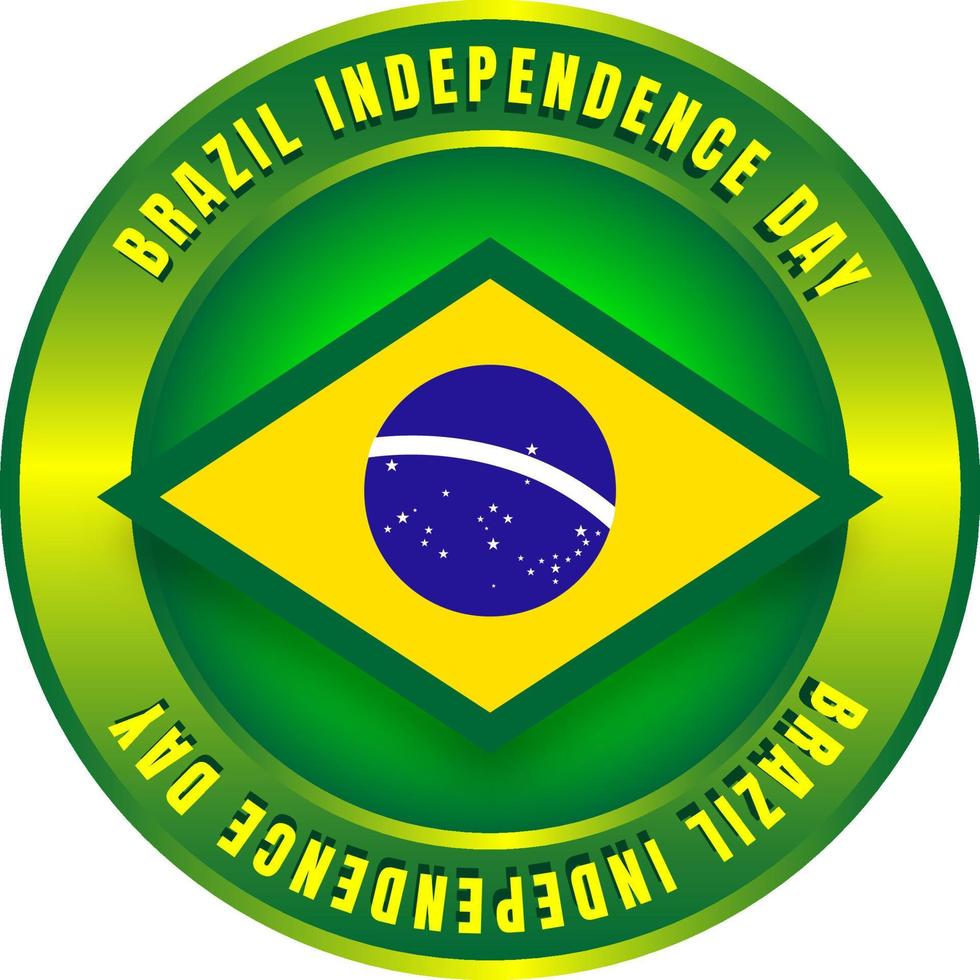Brasilien oberoende dag cirkel logotyp vektor