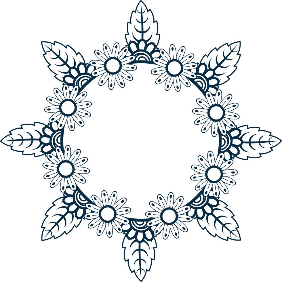 Mandala-Kreis-Rahmen zum Ausmalen, vektor