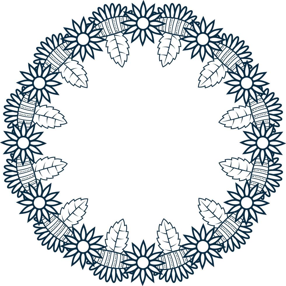 Mandala-Kreis-Rahmen zum Ausmalen, vektor