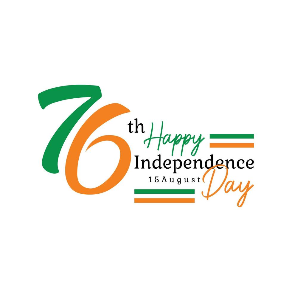 sechsundsiebzig 76 Jahre indisches Unabhängigkeitstag-Vektordesign vektor