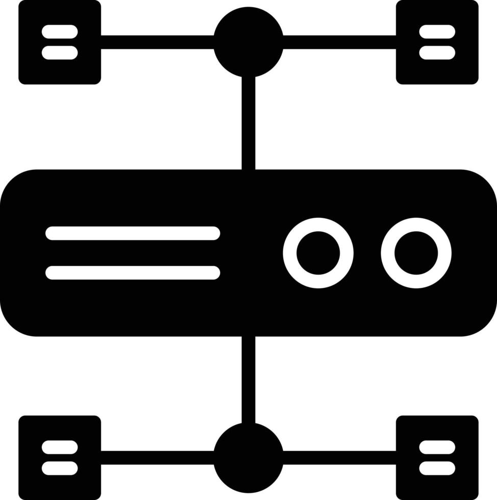 Glyphen-Symbol für Cluster-Computing vektor