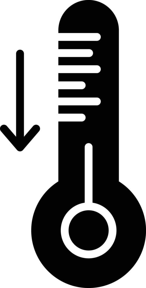 Glyphensymbol für niedrige Temperatur vektor