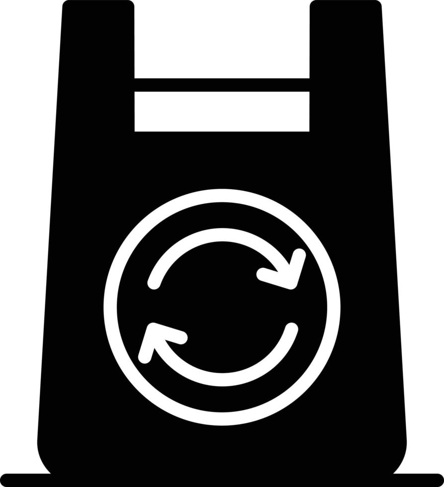 Glyphen-Symbol für Plastiktüten vektor