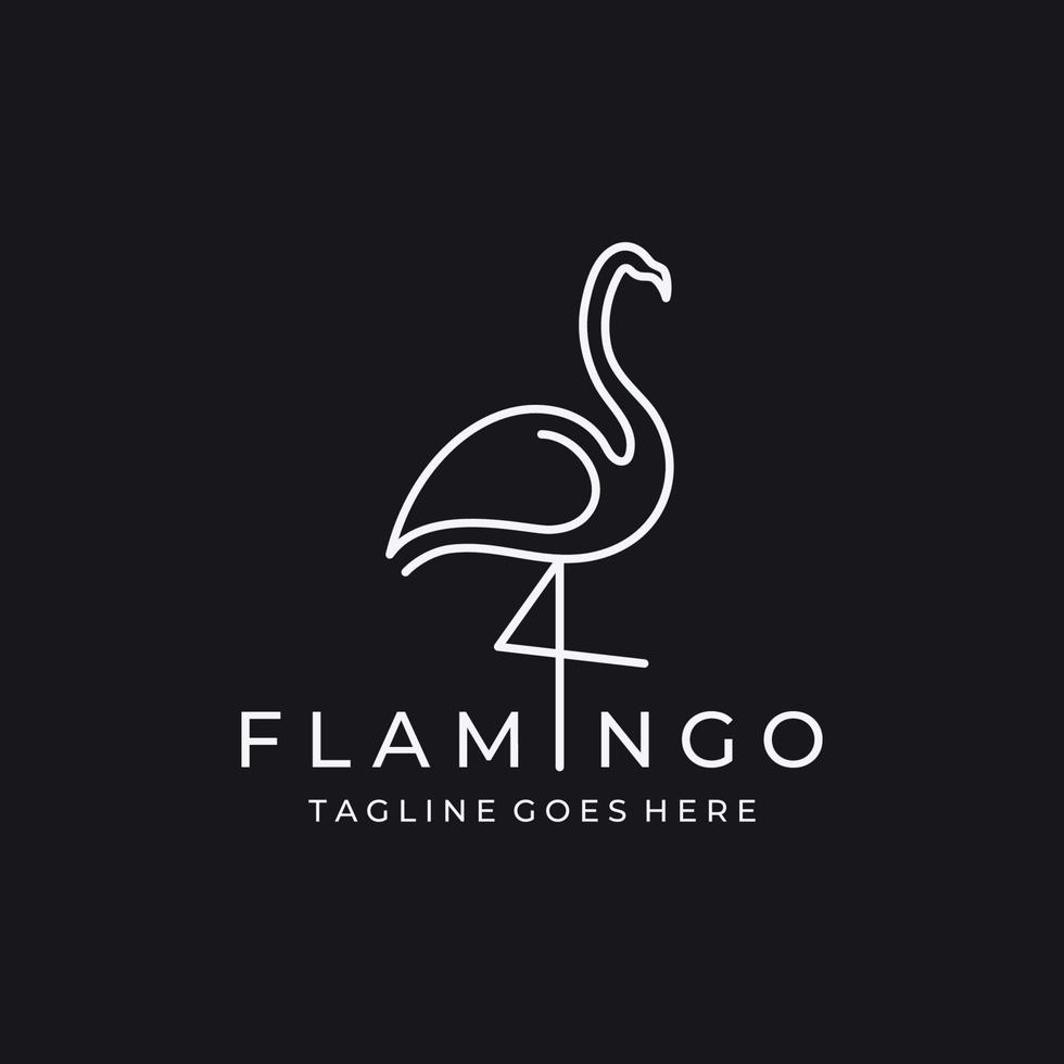 Logo-Design von langbeinigen Vögeln oder Flamingos. Logo mit Linien, abstrakt und einfach. vektor