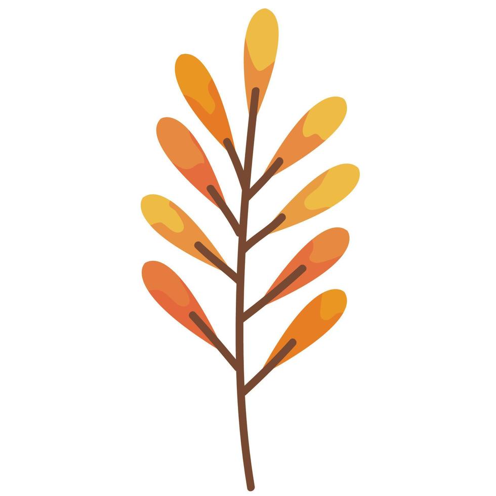 orange höst gren med leafs vektor