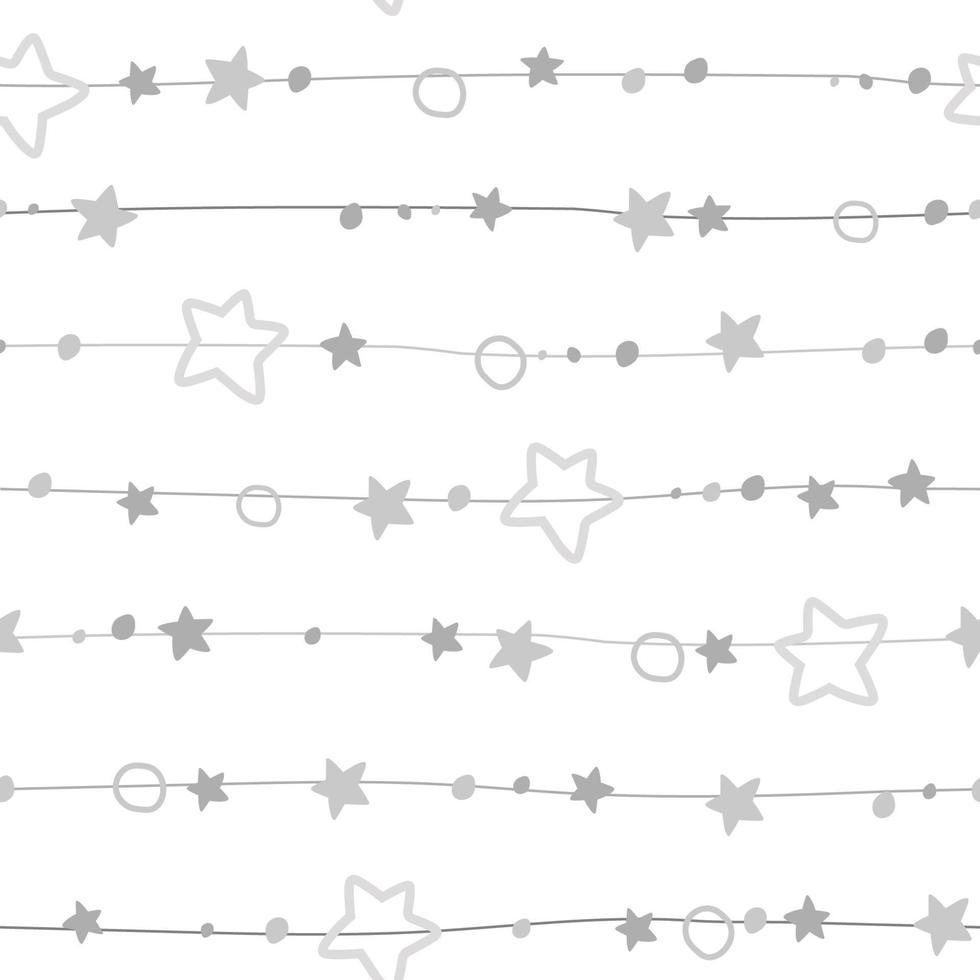 sömlös mönster med horisontell kransar av stjärnor. festlig abstrakt mönster. vektor grafik.