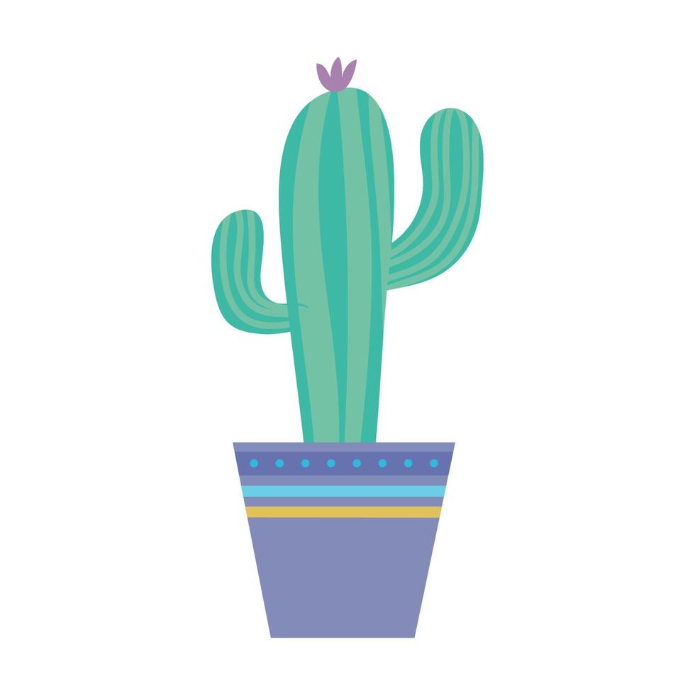Kaktus im lila Topf vektor
