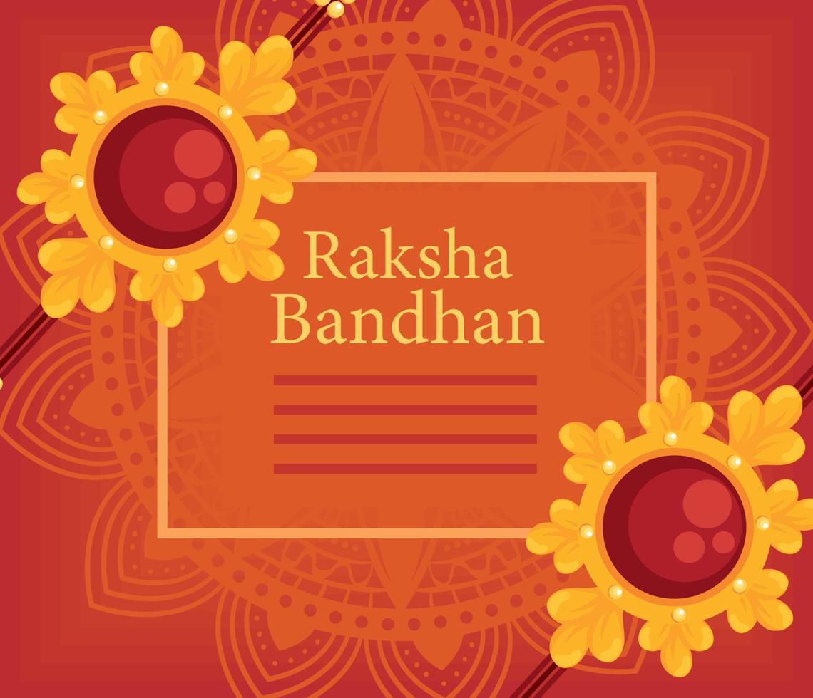 raksha bandhan schriftzugrahmen vektor